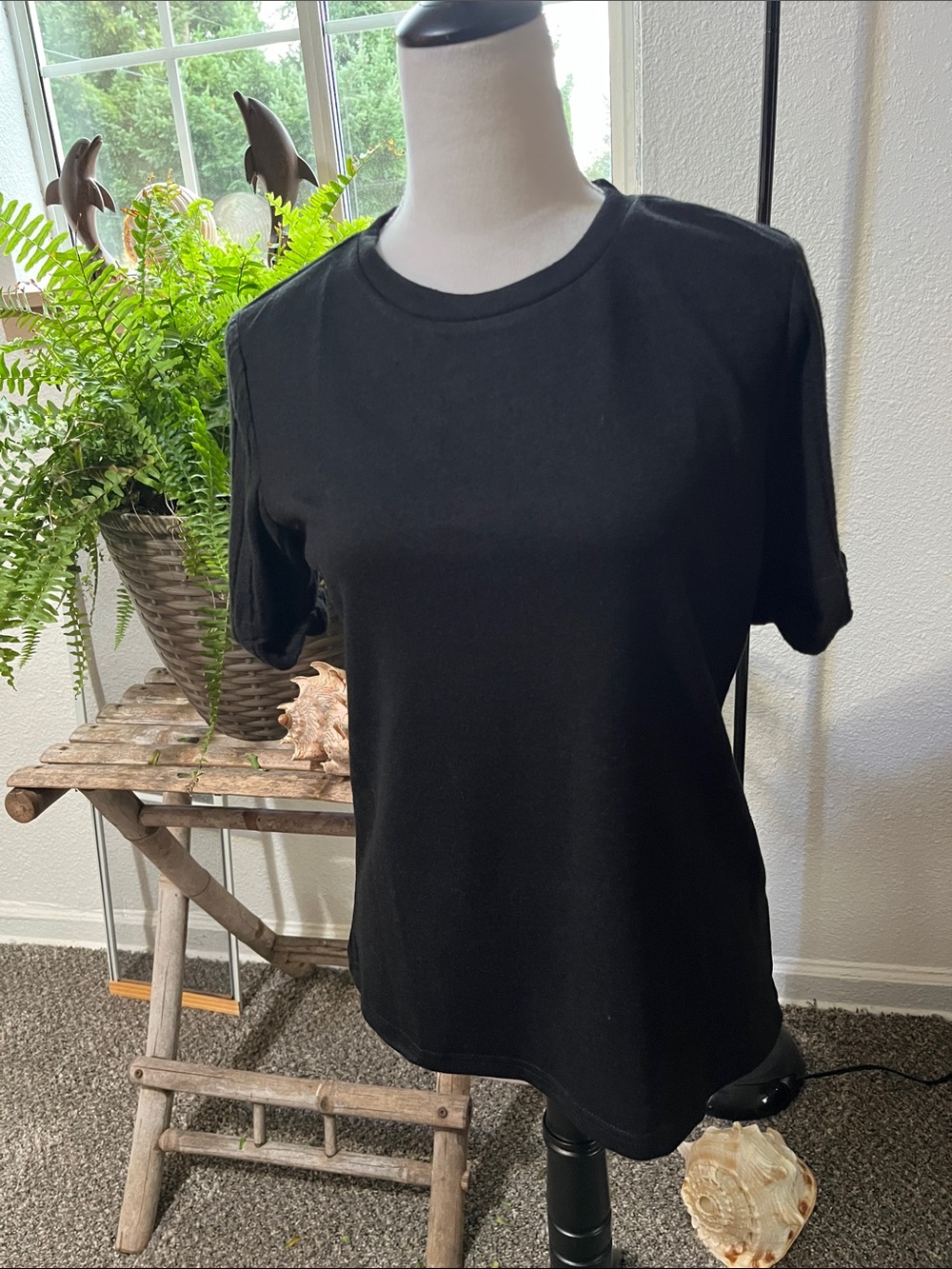 Classic Women's Black Crewneck Tee